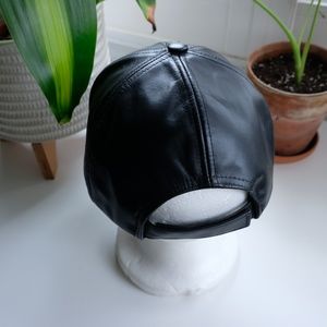 Accessories - Genuine leather Adj black baseball cap Accessories - Genuine leather Adj black baseball cap